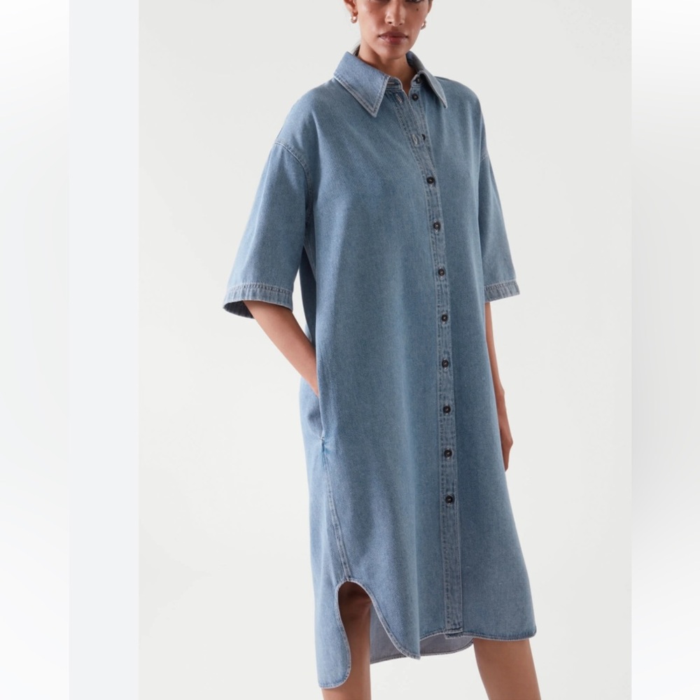 COS Light Blue Denim Shirt Dress